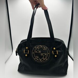 Gucci Black Studded Blondie Leather Shoulder Bag